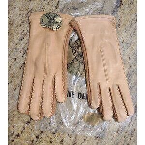 New! Vintage Women's Size S Pumpkin Deerskin Leather Gloves Stretch Finger
